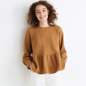 Madewell Gauze Peplum Top